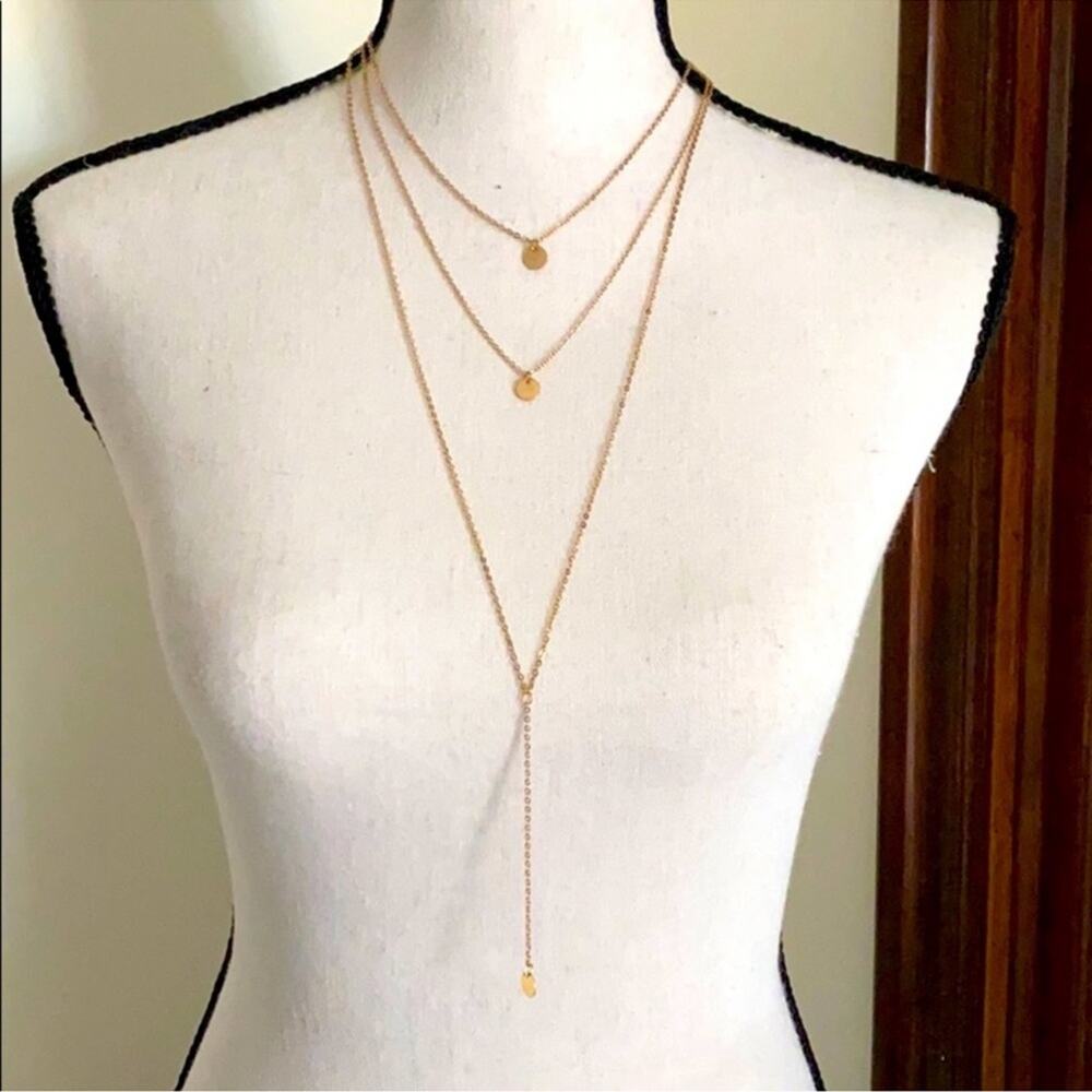 Three Tier Gold Chain Necklaces
